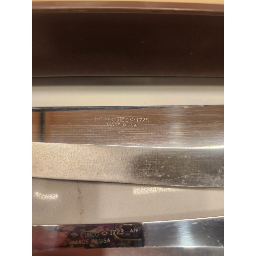 Vintage Cutco 5 Piece Knife Set With Plastic Space Saver Wall Mount & Sharpener - Picture 9 of 14